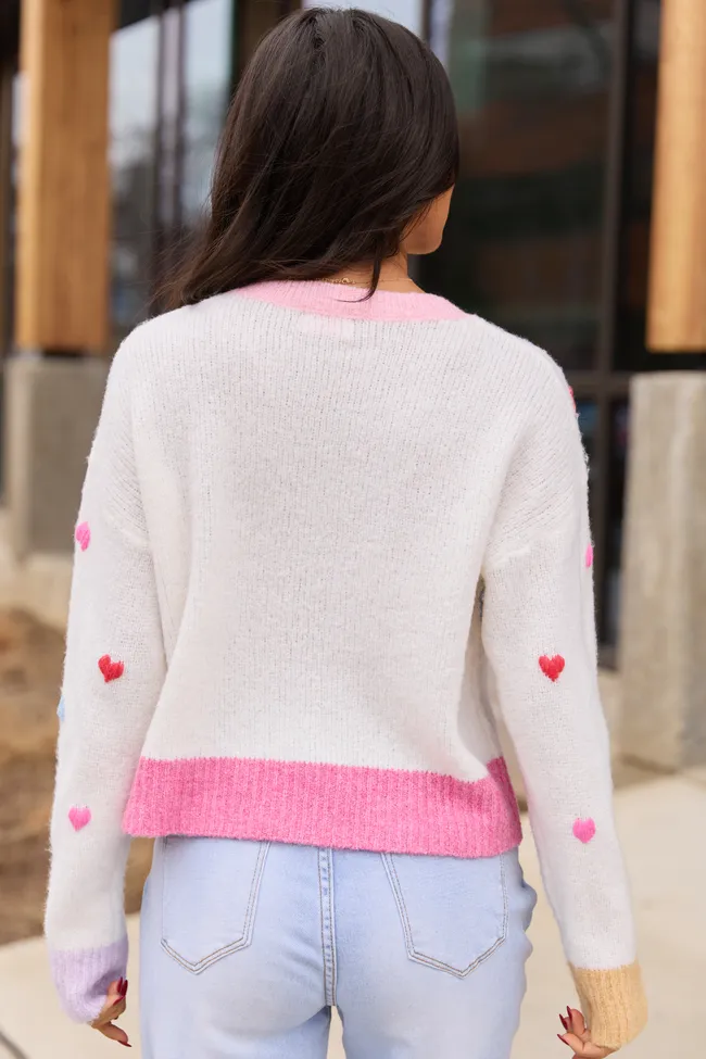 All the Hearts Ivory Crewneck Sweater FINAL SALE sold by Pink Lily product image thumbnail 4
