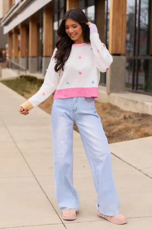 All the Hearts Ivory Crewneck Sweater FINAL SALE sold by Pink Lily product image thumbnail 2