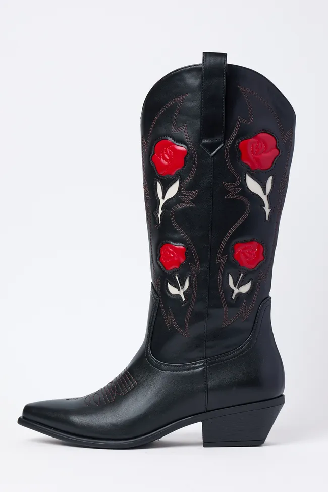 Willa Rose Black Cowboy Boots FINAL SALE sold by Pink Lily product image thumbnail 3