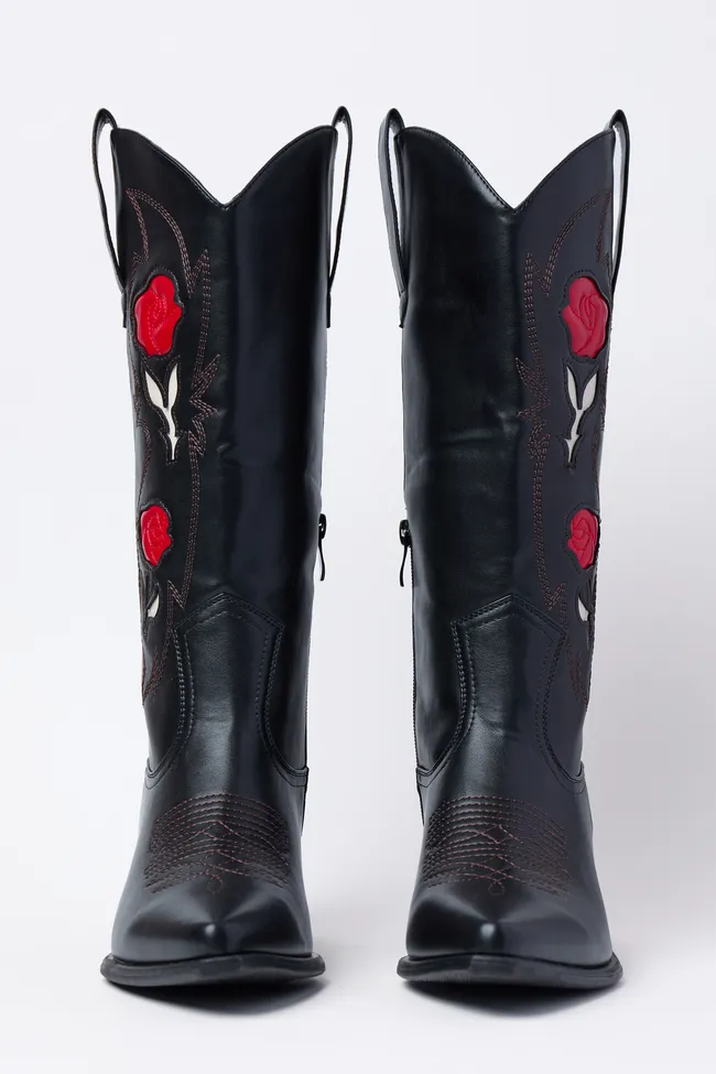 Willa Rose Black Cowboy Boots FINAL SALE sold by Pink Lily product image thumbnail 4