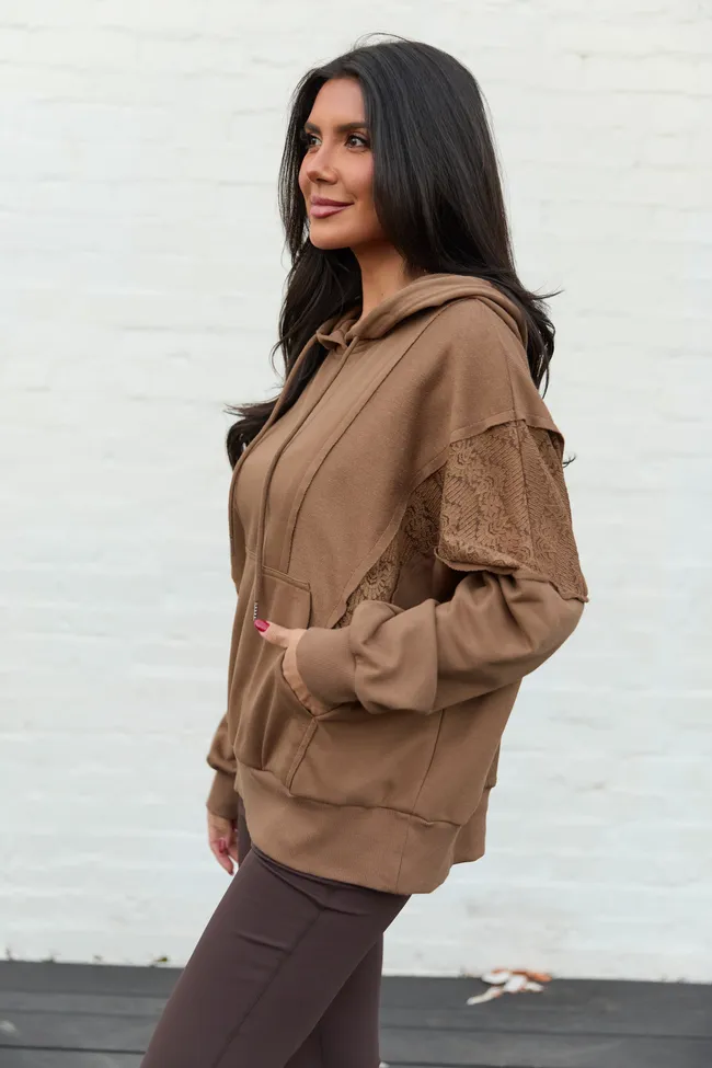 Emerson Brown Lace Patchwork Hoodie FINAL SALE sold by Pink Lily product image thumbnail 4