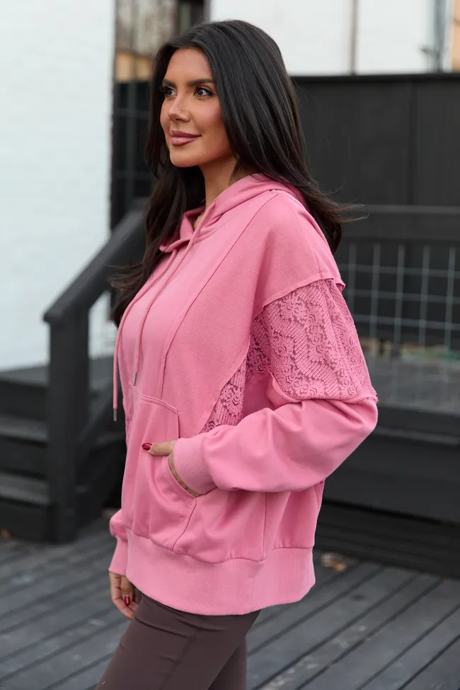 Emerson Mauve Lace Patchwork Hoodie SALE sold by Pink Lily product image thumbnail 4