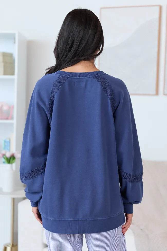 Sawyer Blue Lace V-neck Top sold by Pink Lily product image thumbnail 5