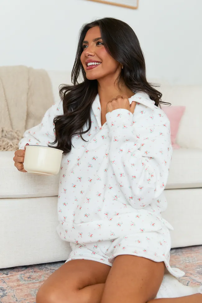 Morrison White Floral Pullover sold by Pink Lily