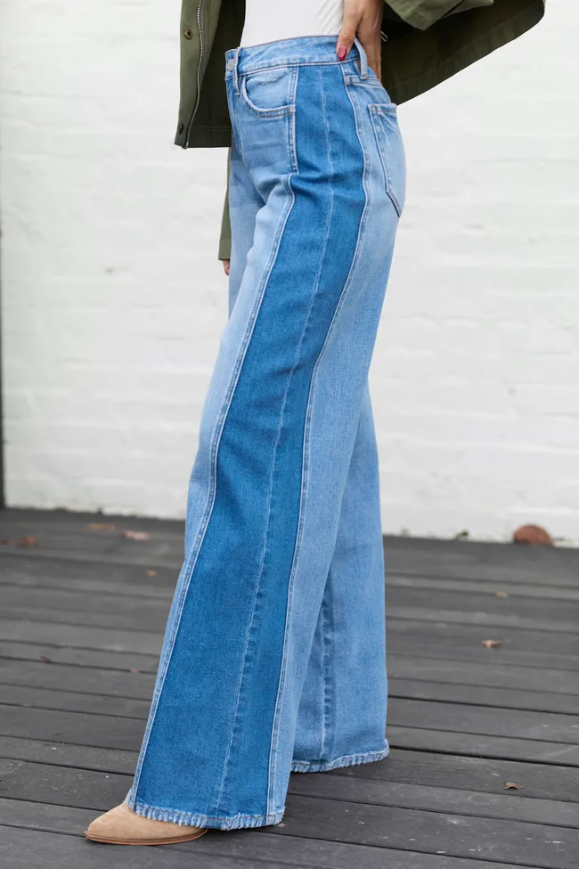 Aubrey Mixed Paneled Jeans sold by Pink Lily product image thumbnail 3