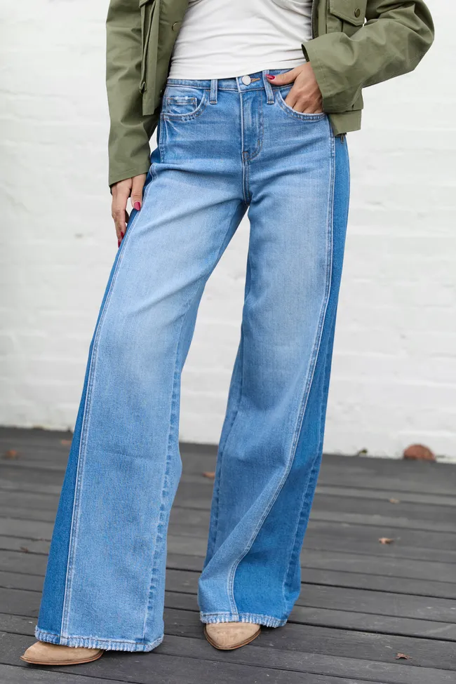 Aubrey Mixed Paneled Jeans sold by Pink Lily product image thumbnail 2