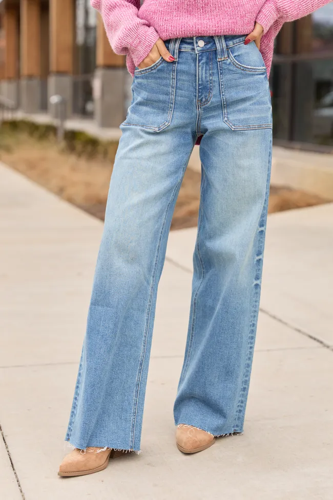 Harper Wide Leg Jeans sold by Pink Lily