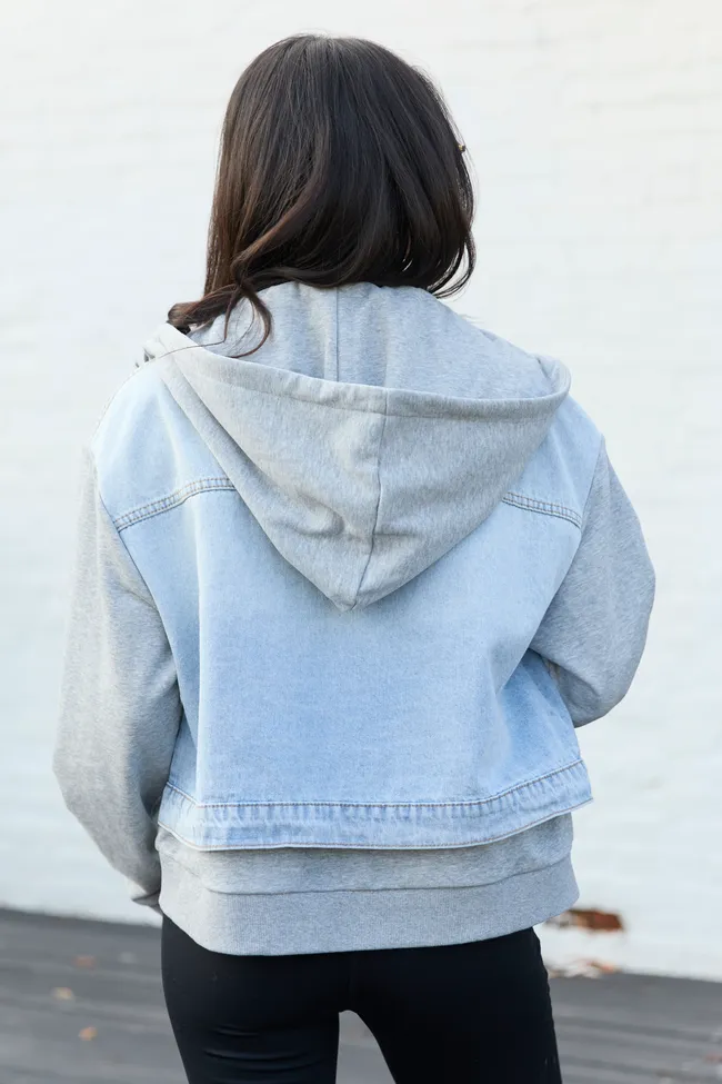 Jazzy Denim French Terry Hooded Jacket sold by Pink Lily product image thumbnail 4