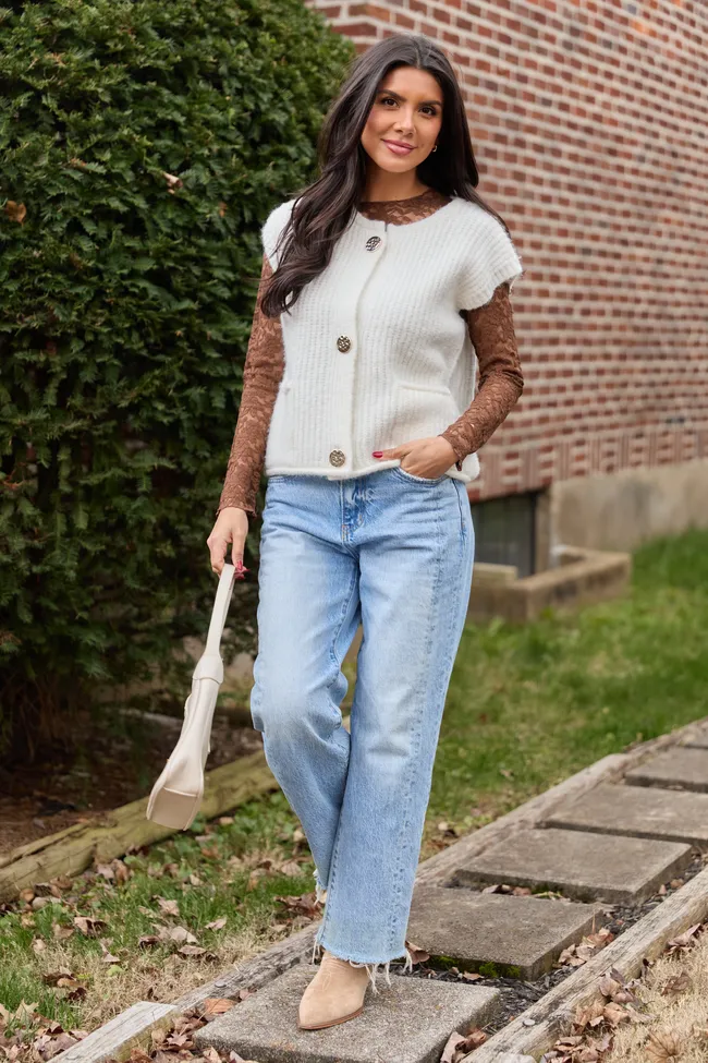 Sutton Ivory Cardigan Vest FINAL SALE sold by Pink Lily product image thumbnail 2