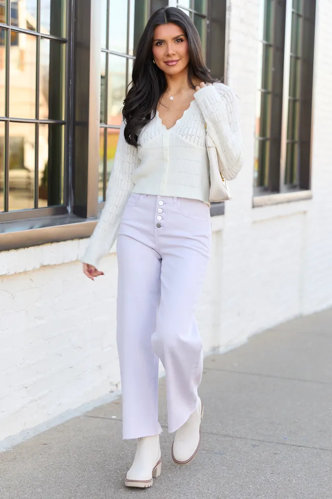 Malia Lilac Purple High Rise Wide Leg Jeans sold by Pink Lily product image thumbnail 2
