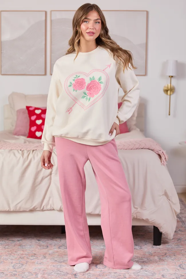 Heart Arrow Cream Graphic Sweatshirt SALE sold by Pink Lily product image thumbnail 4