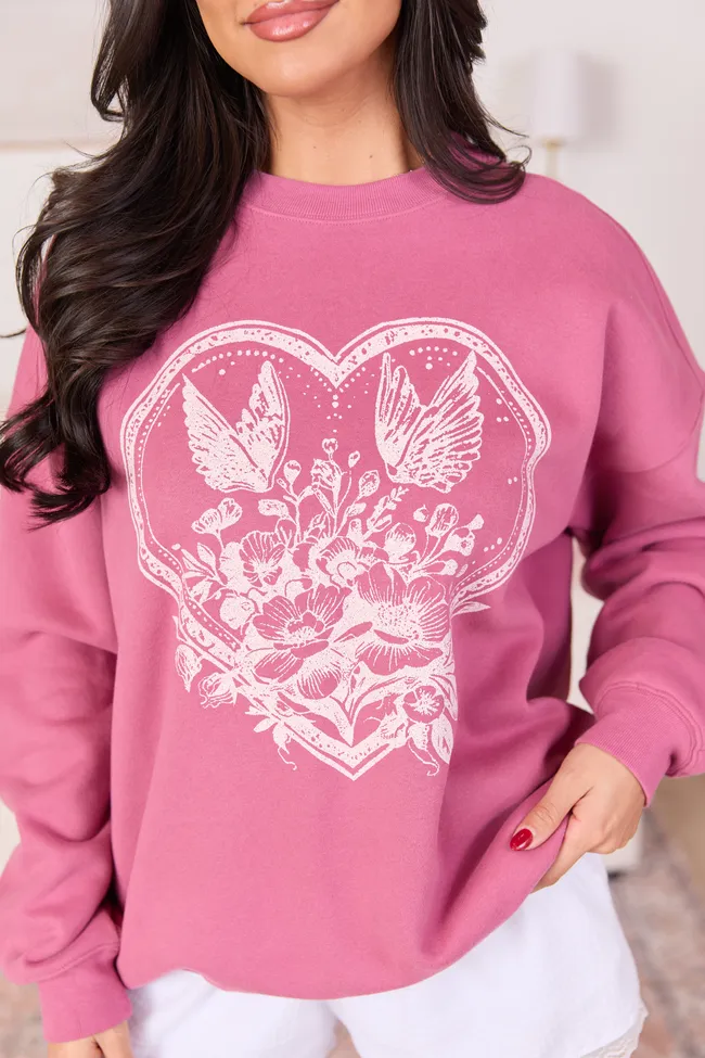 Lace Heart Rose Graphic Sweatshirt SALE sold by Pink Lily product image thumbnail 2