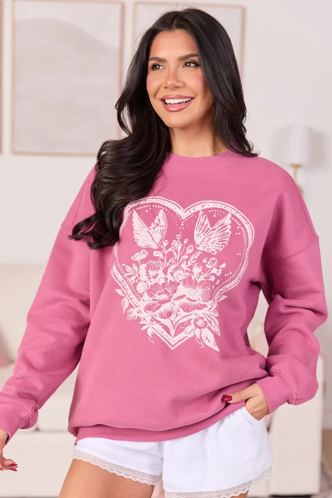 Lace Heart Rose Graphic Sweatshirt SALE sold by Pink Lily product image thumbnail 4