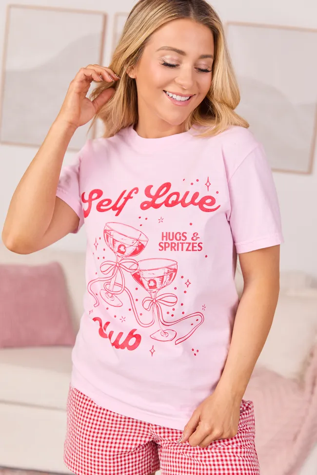 Self Love Club Light Pink Graphic Tee SALE sold by Pink Lily product image thumbnail 3