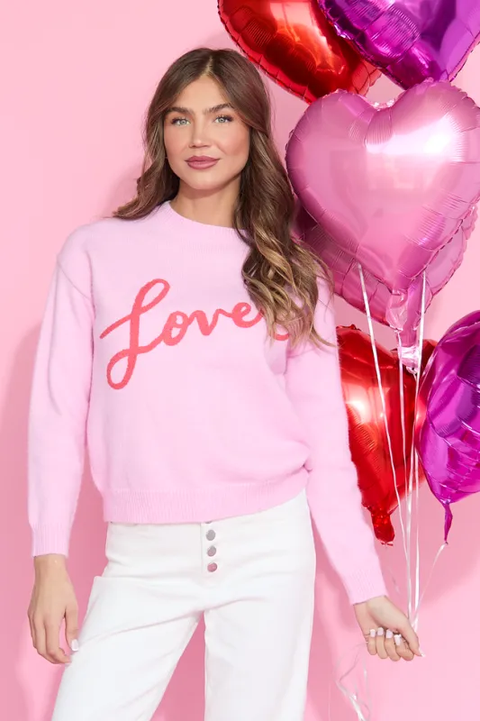 Lover Pink Crewneck Sweater FINAL SALE sold by Pink Lily