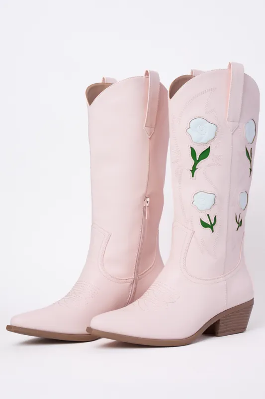 Willa Rose Pink Cowboy Boots sold by Pink Lily