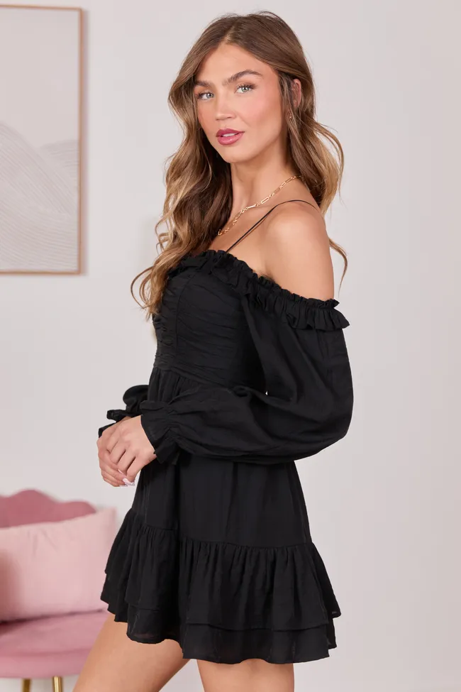 Kenzi Black Off The Shoulder Mini Dress sold by Pink Lily product image thumbnail 5