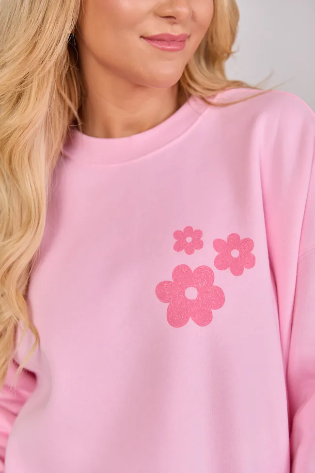 Look For The Good Light Pink Graphic Sweatshirt sold by Pink Lily product image thumbnail 4