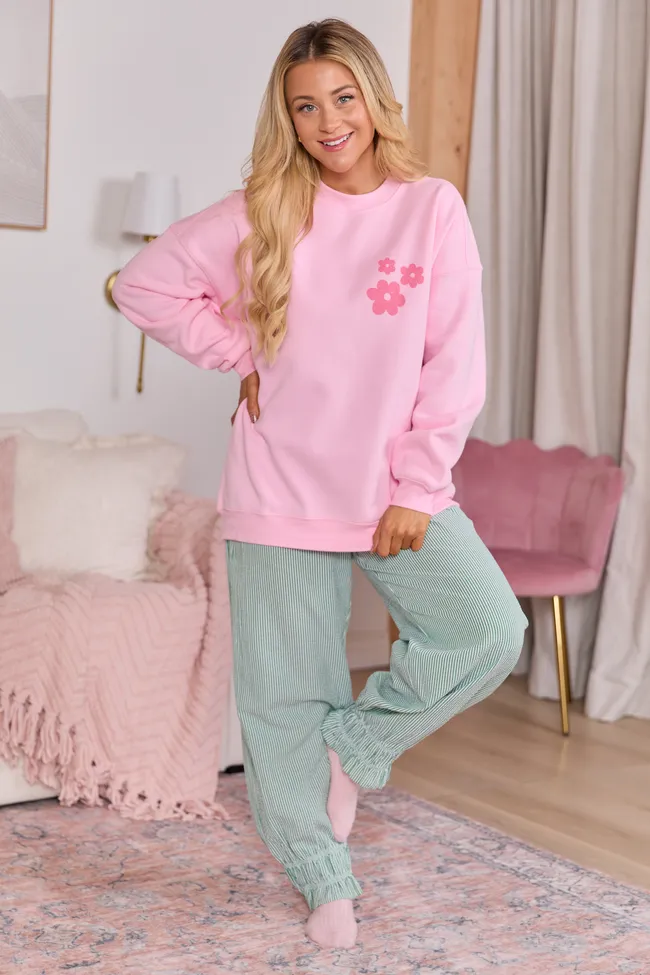 Look For The Good Light Pink Graphic Sweatshirt sold by Pink Lily product image thumbnail 3