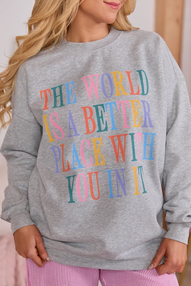 Better With You Light Grey Graphic Sweatshirt SALE sold by Pink Lily product image thumbnail 2
