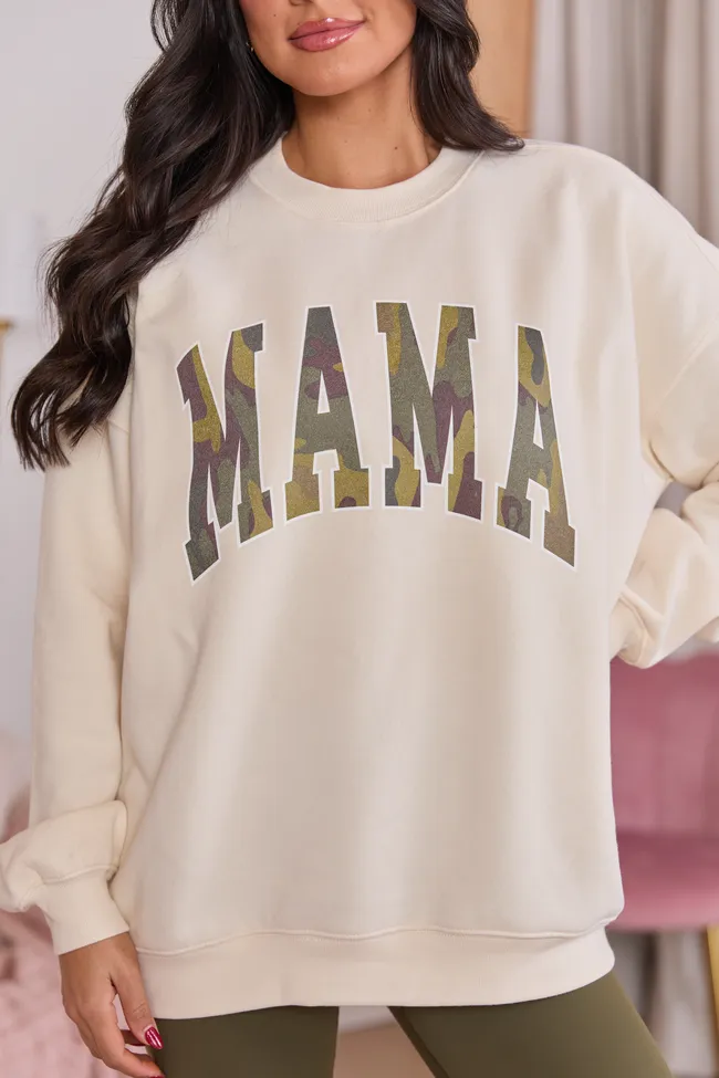 Mama Block Camo Cream Graphic Sweatshirt sold by Pink Lily product image thumbnail 2