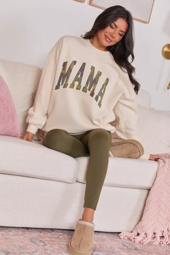 Mama Block Camo Cream Graphic Sweatshirt sold by Pink Lily product image thumbnail 3