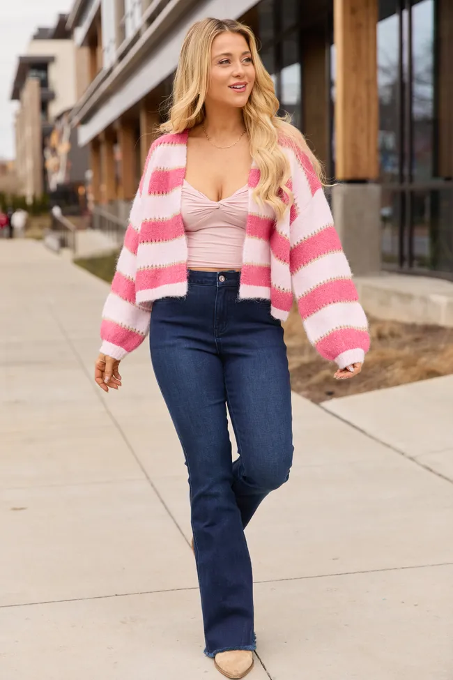 Hope Pink Stripes Open Cardigan FINAL SALE sold by Pink Lily product image thumbnail 2
