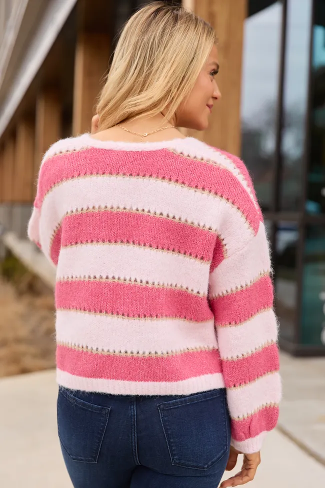 Hope Pink Stripes Open Cardigan FINAL SALE sold by Pink Lily product image thumbnail 4