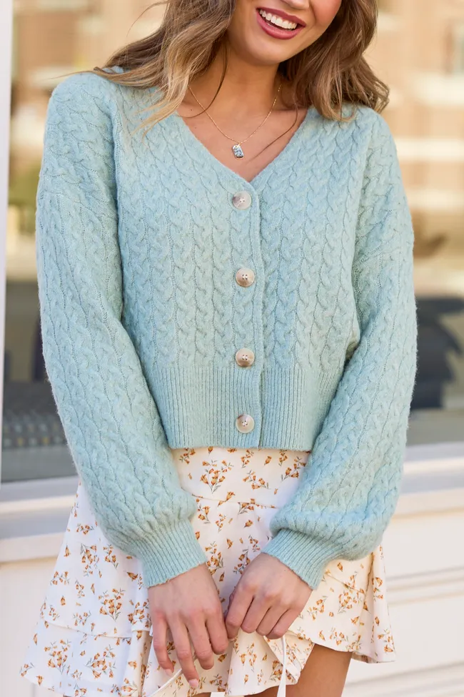 Heather Sage Green V-Neck Cardigan sold by Pink Lily product image thumbnail 5