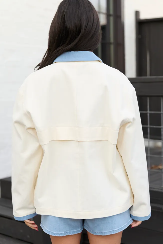 Aubrie Ivory Canvas Jacket sold by Pink Lily product image thumbnail 4