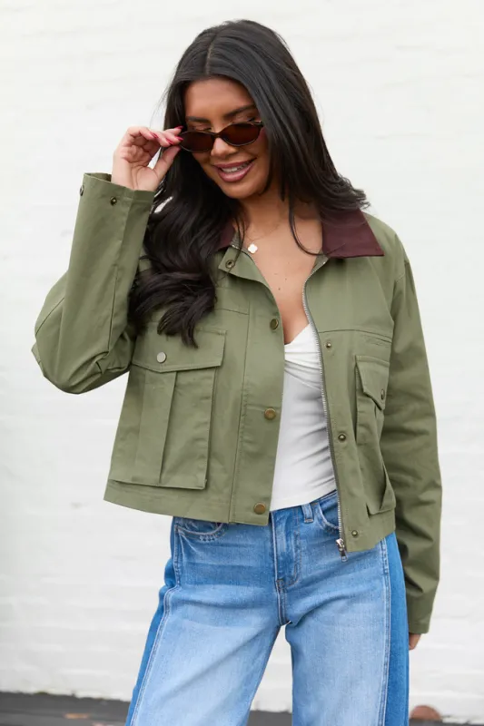 Oakley Crop Canvas Barn Jacket FINAL SALE sold by Pink Lily