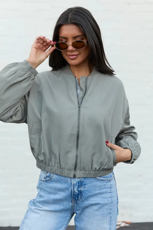 Beau Deep Sage Green Nylon Jacket sold by Pink Lily product image thumbnail 3