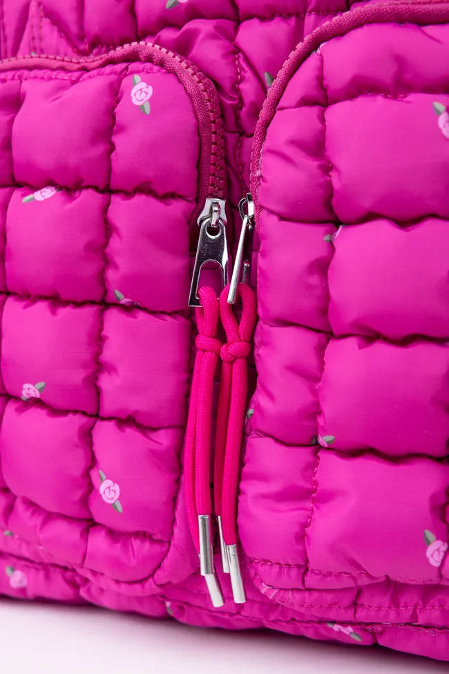 Haylie Pink Rosebud Quilted Weekender sold by Pink Lily product image thumbnail 5