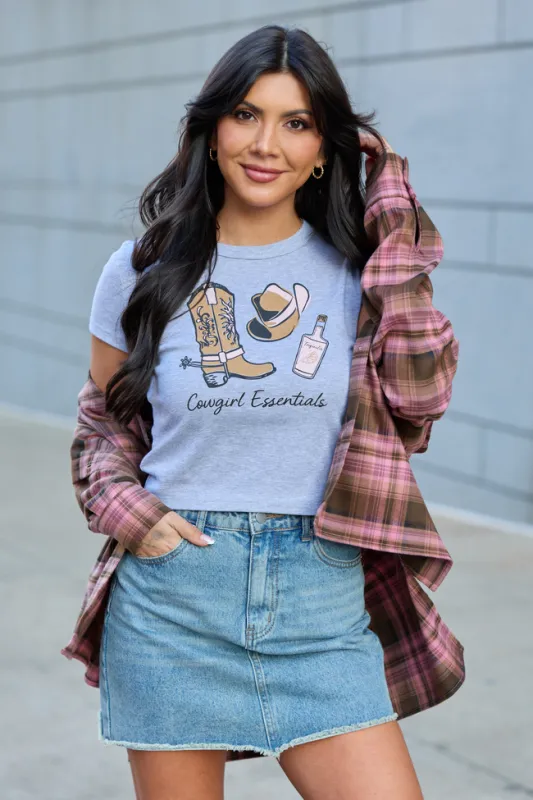 Country Soul Dark Grey Graphic Tee made by Pink Lily