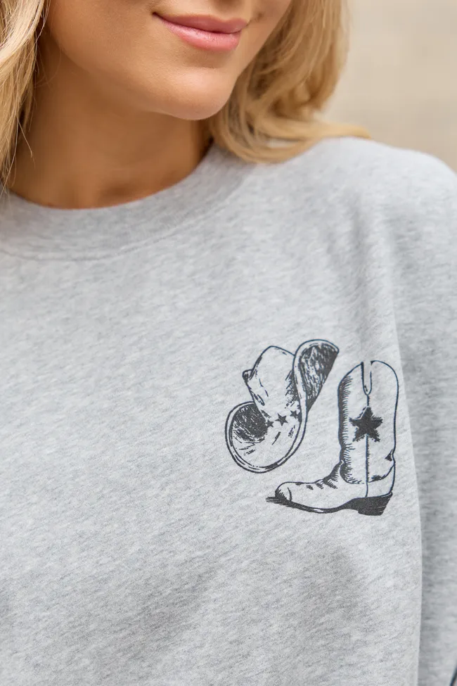 Country Music Light Grey Graphic Sweatshirt sold by Pink Lily product image thumbnail 3