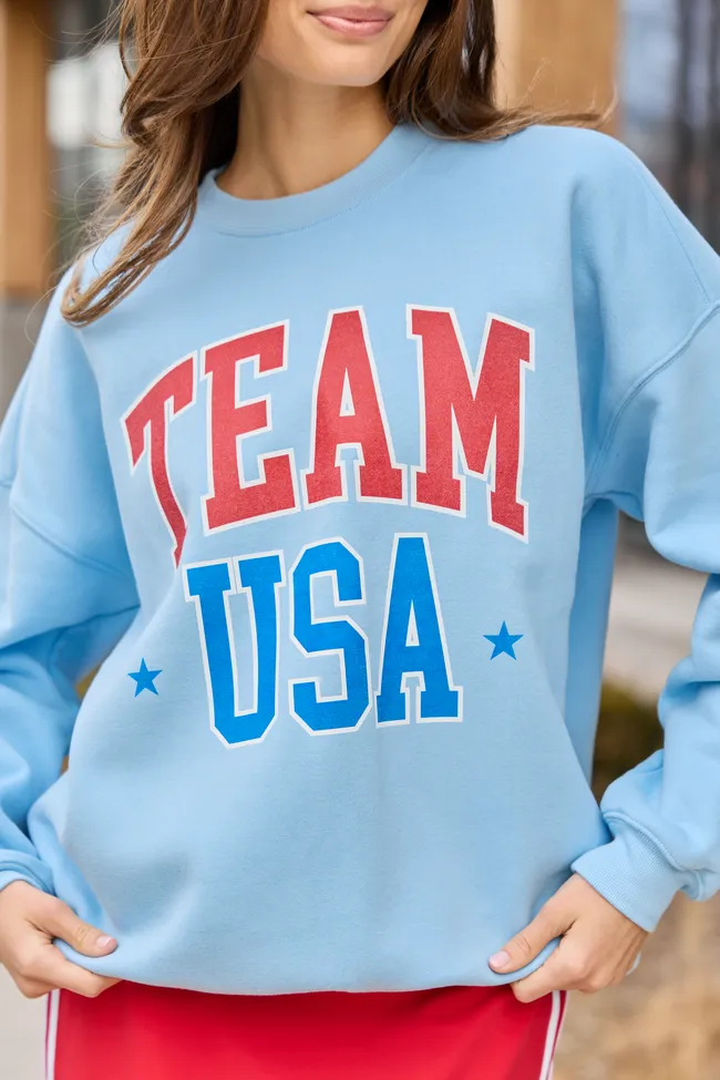 Team USA Light Blue Graphic Sweatshirt SALE sold by Pink Lily product image thumbnail 2