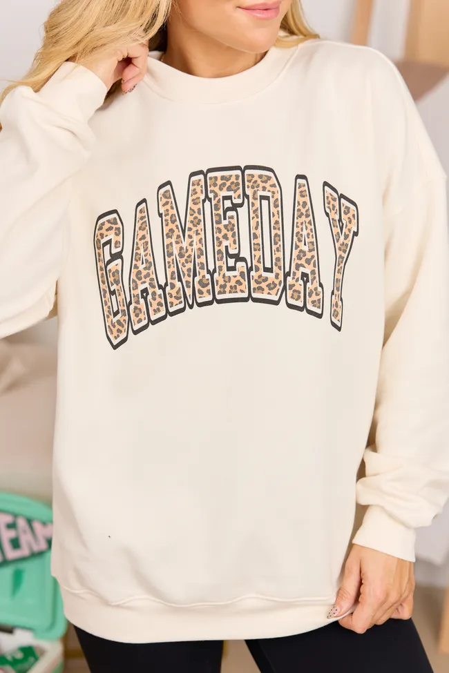 Gameday Leopard Cream Graphic Sweatshirt SALE sold by Pink Lily product image thumbnail 2
