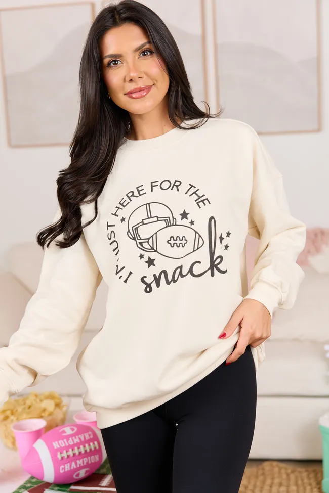 Here For The Snacks Cream Graphic Sweatshirt SALE sold by Pink Lily product image thumbnail 4