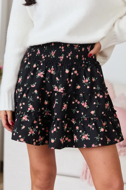 Through The Garden Black Roses Skort made by Pink Lily