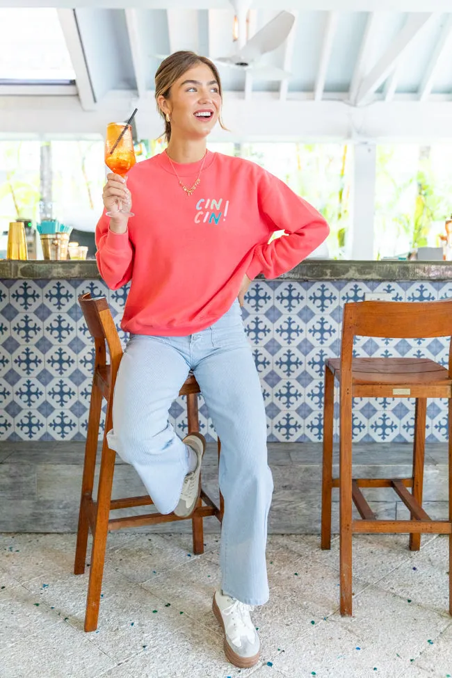 Cin Cin! Light Red Graphic Sweatshirt sold by Pink Lily product image thumbnail 3
