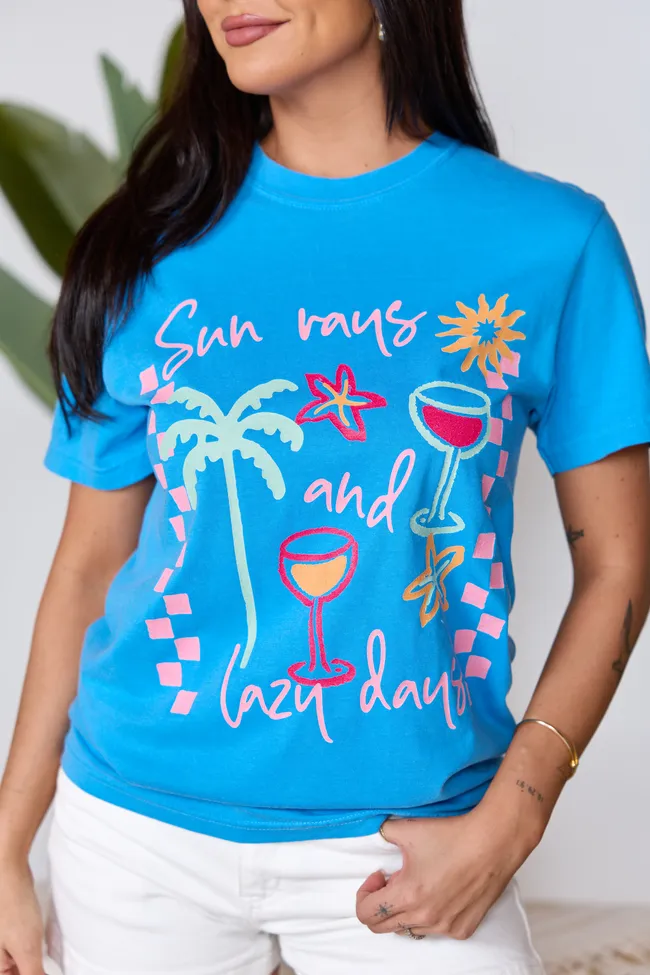 Sun Rays And Lazy Days Blue Graphic Tee SALE sold by Pink Lily product image thumbnail 2