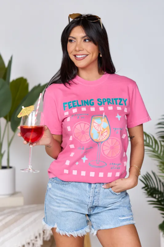 Feeling Spritzy Pink Comfort Colors Graphic Tee made by Pink Lily