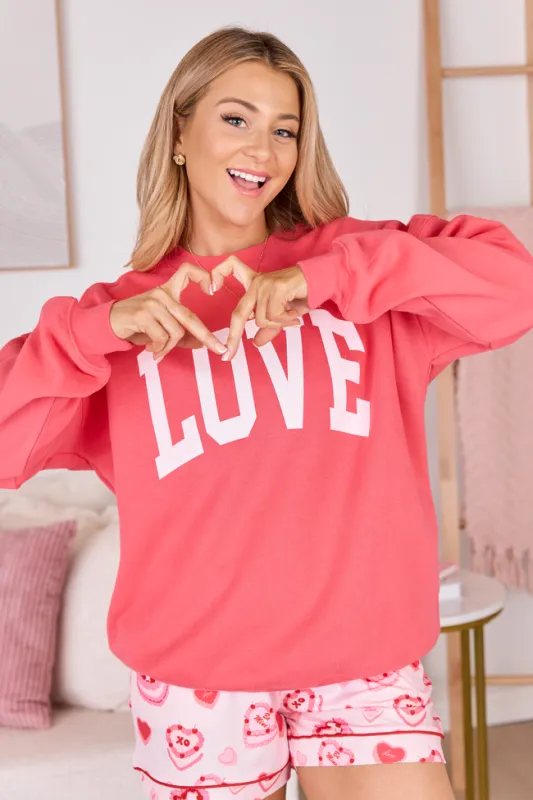 Love Block Light Red Graphic Sweatshirt SALE sold by Pink Lily