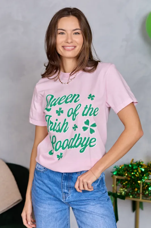 Irish Goodbye Light Pink Graphic Tee SALE made by Pink Lily