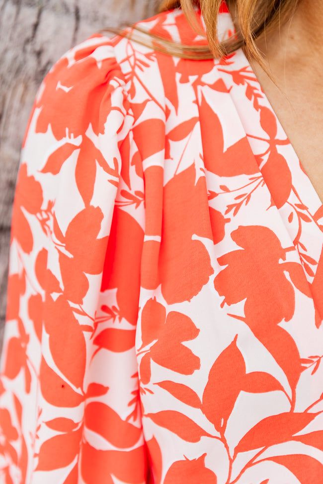 Having More Fun Floral Orange Long Sleeve Bodysuit sold by Pink Lily product image thumbnail 3
