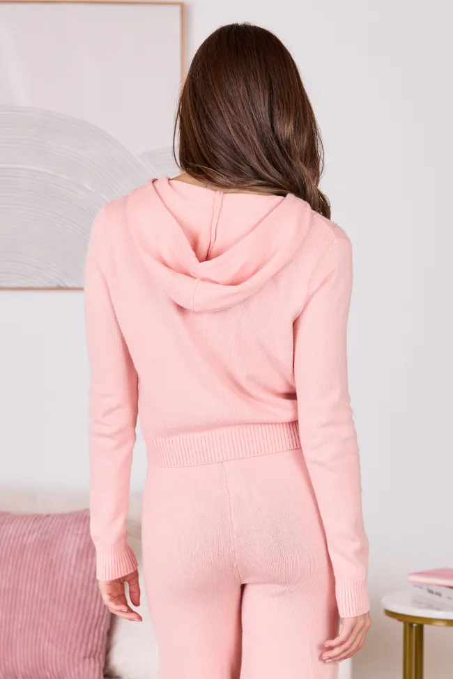 Reba Coral Raised Stitch Zip Front Hoodie sold by Pink Lily product image thumbnail 5
