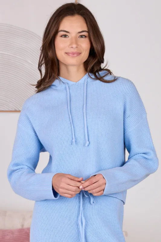 Kitt Blue Hoodie Lounge Sweater sold by Pink Lily