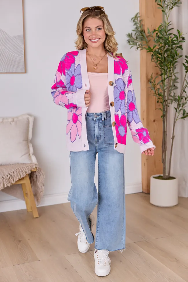 Meghan Pink Floral Oversized Cardigan sold by Pink Lily product image thumbnail 2