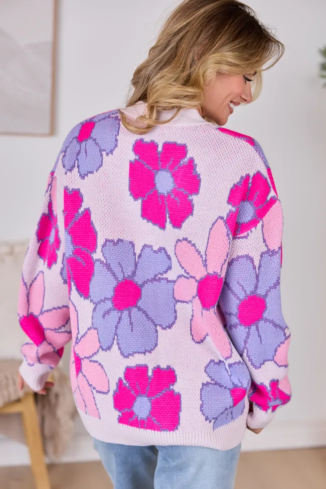 Meghan Pink Floral Oversized Cardigan sold by Pink Lily product image thumbnail 5
