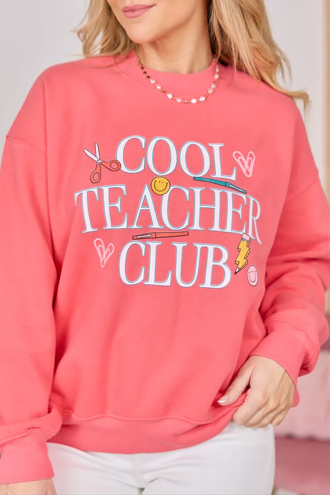 Cool Teacher Club Light Red Graphic Sweatshirt sold by Pink Lily product image thumbnail 2